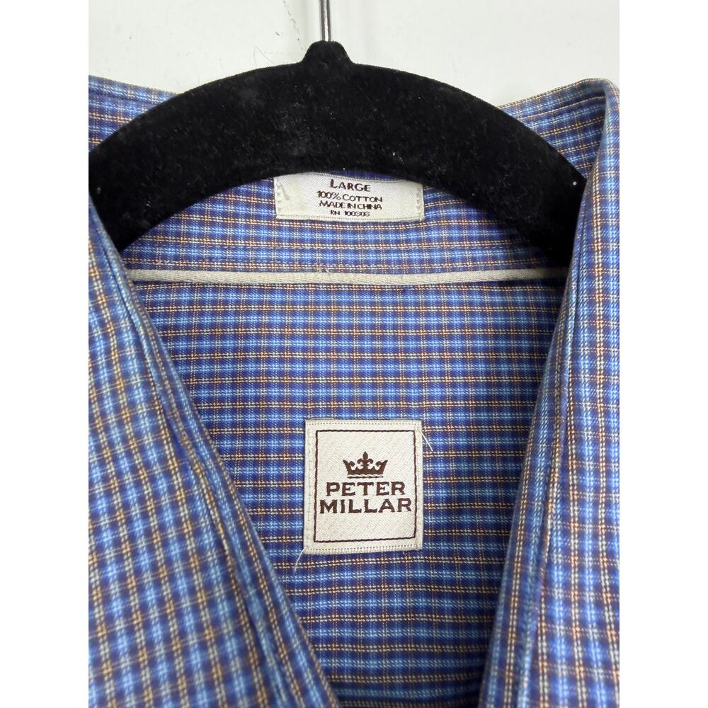 Peter Millar Plaid Button Up Shirt Size Large - Picture 2 of 3